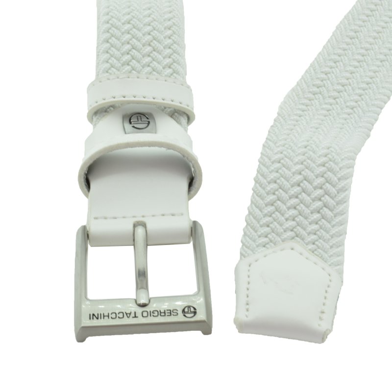 Sergio Tacchini Geflochtener Elastikgürtel, Herren Damen, mit Einsätzen aus Echtleder, Geschenkbox — Innenansicht