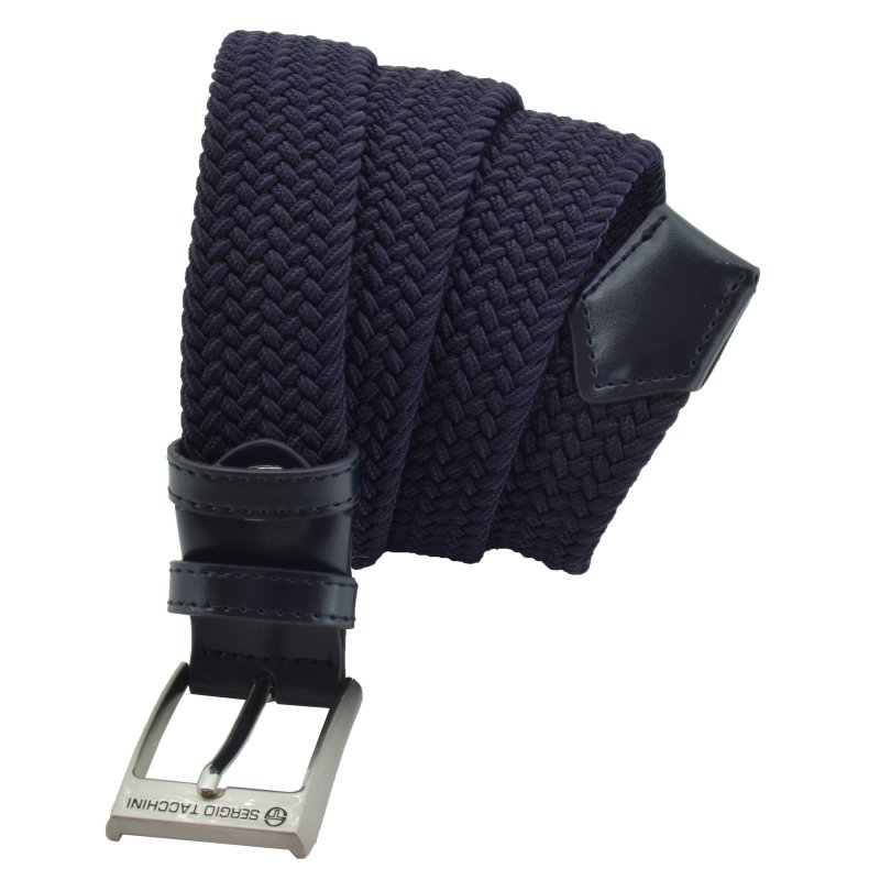 Sergio Tacchini Elastic Woven Belt, Men Women, With Genuine Leather Inserts, Gift Box — view 17