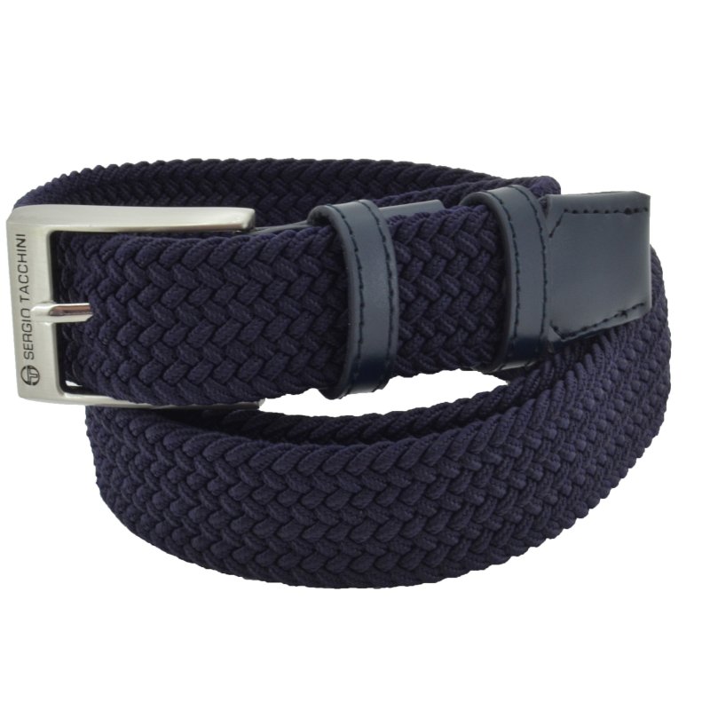 Sergio Tacchini Elastic Woven Belt, Men Women, With Genuine Leather Inserts, Gift Box — view 18