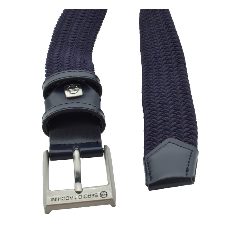 Sergio Tacchini Ceinture Élastique Tressée, Homme Femme, avec Inserts en Cuir Véritable, Boîte Cadeau — vue 19