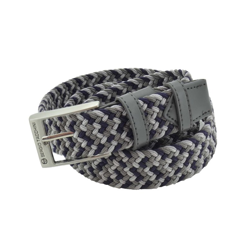 Sergio Tacchini Geflochtener Elastikgürtel, Herren Damen, mit Einsätzen aus Echtleder, Geschenkbox — Ansicht 28