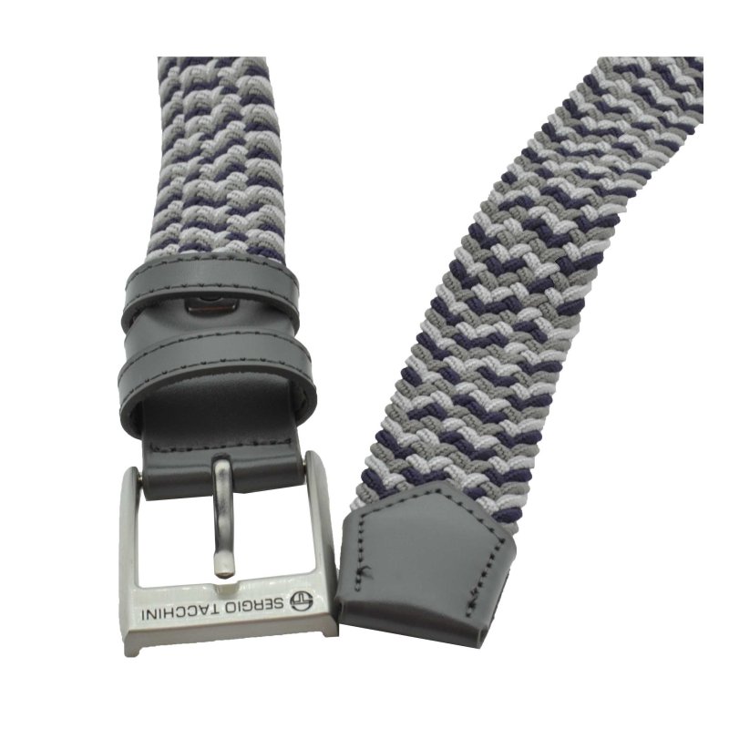 Sergio Tacchini Elastic Woven Belt, Men Women, With Genuine Leather Inserts, Gift Box — view 29