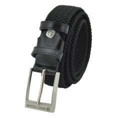 Sergio Tacchini Geflochtener Elastikgürtel, Herren Damen, mit Einsätzen aus Echtleder, Geschenkbox 2