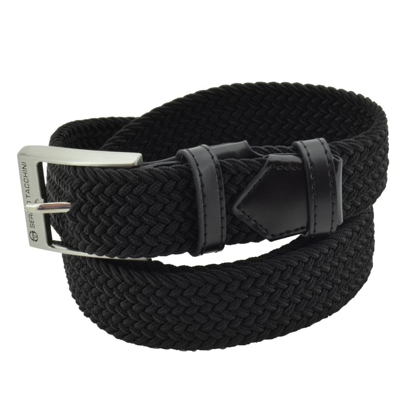 Sergio Tacchini Ceinture Élastique Tressée, Homme Femme, avec Inserts en Cuir Véritable, Boîte Cadeau — vue 37