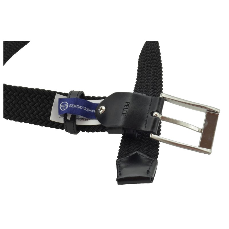 Sergio Tacchini Elastic Woven Belt, Men Women, With Genuine Leather Inserts, Gift Box — view 39
