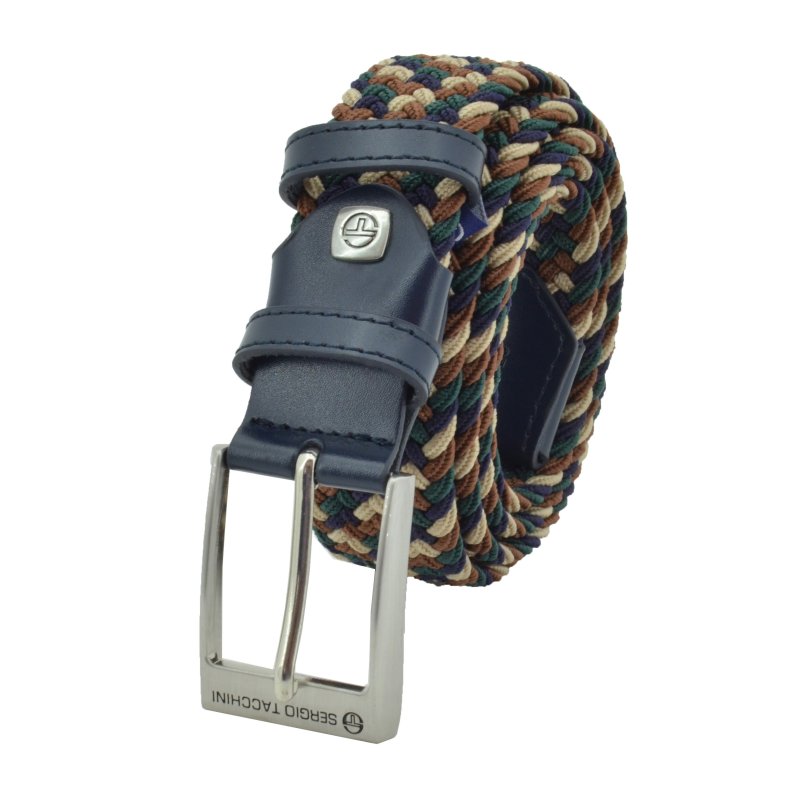 Sergio Tacchini Elastic Woven Belt, Men Women, With Genuine Leather Inserts, Gift Box — view 48