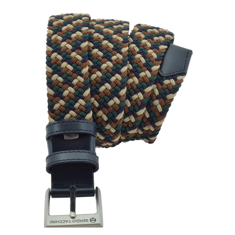 Sergio Tacchini Ceinture Élastique Tressée, Homme Femme, avec Inserts en Cuir Véritable, Boîte Cadeau — vue 49