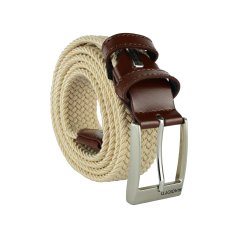 Biagiotti Ceinture Élastique Tressée, Homme et Femme, avec Inserts en Cuir Véritable et Boîte Cadeau