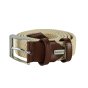 Biagiotti Elastic Woven Belt, Men and Women, With Genuine Leather Inserts and Gift Box — front view