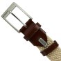 Biagiotti Elastic Woven Belt, Men and Women, With Genuine Leather Inserts and Gift Box — inside