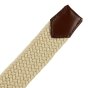 Biagiotti Elastic Woven Belt, Men and Women, With Genuine Leather Inserts and Gift Box — detail