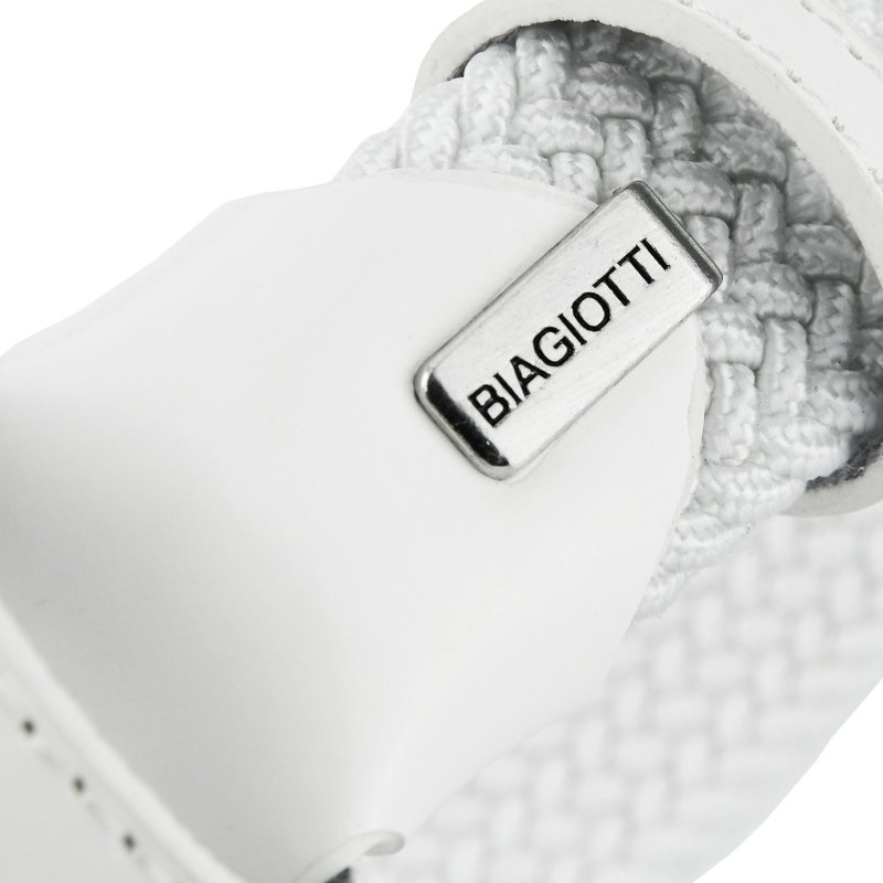 Biagiotti Cinturón Elástico Trenzado, Hombre y Mujer, con Insertos de Piel Genuina y Caja de Regalo — vista 16