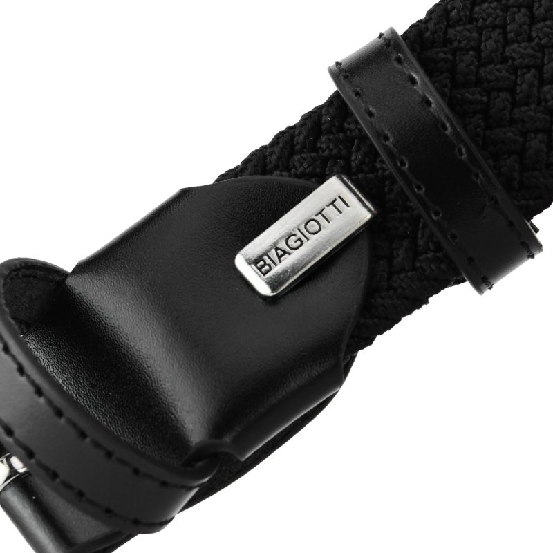Biagiotti Elastic Woven Belt, Men and Women, With Genuine Leather Inserts and Gift Box — view 48