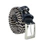 Biagiotti Ceinture Élastique Tressée, Homme et Femme, avec Inserts en Cuir Véritable et Boîte Cadeau — vue 73