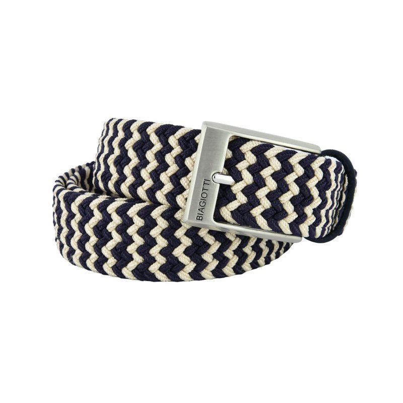 Biagiotti Elastic Woven Belt, Men and Women, With Genuine Leather Inserts and Gift Box — view 76