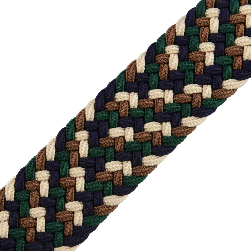 Biagiotti Elastic Woven Belt, Men and Women, With Genuine Leather Inserts and Gift Box — view 111
