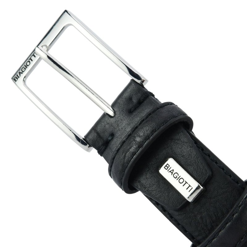 Biagiotti Men's Belt Outer PU Leather Lining, Adjustable, 3,5 cm High With Stitching and Box 694 — view 12