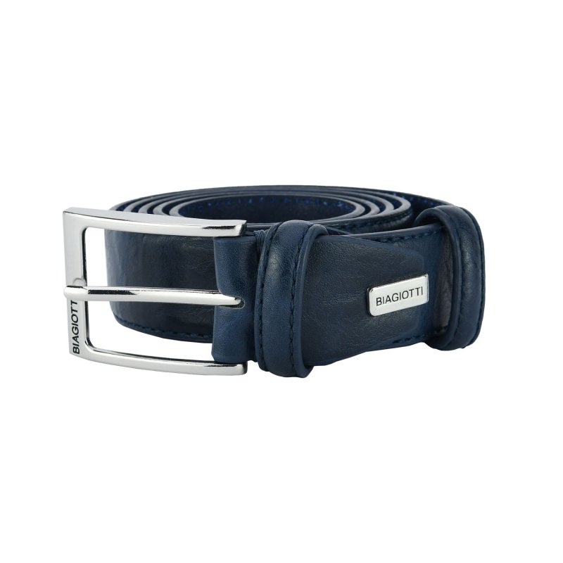 Biagiotti Men's Belt Outer PU Leather Lining, Adjustable, 3,5 cm High With Stitching and Box 694 — view 24