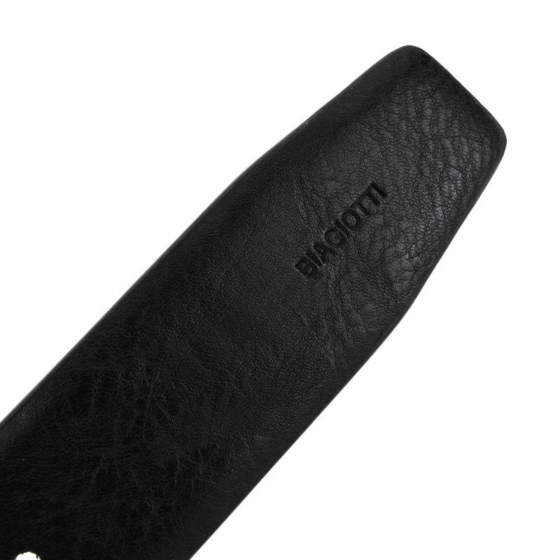 Biagiotti Men's Belt PU Exterior Leather Lining, Adjustable, Seamless 3.5cm High With Box 696 — logo detail
