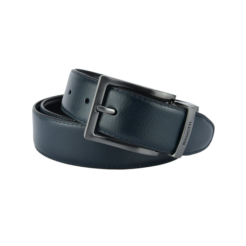 Ceinture Réversible Homme Laura Biagiotti en Cuir Véritable, 3,5 cm de haut, Réglable et Raccourcissable — intérieur