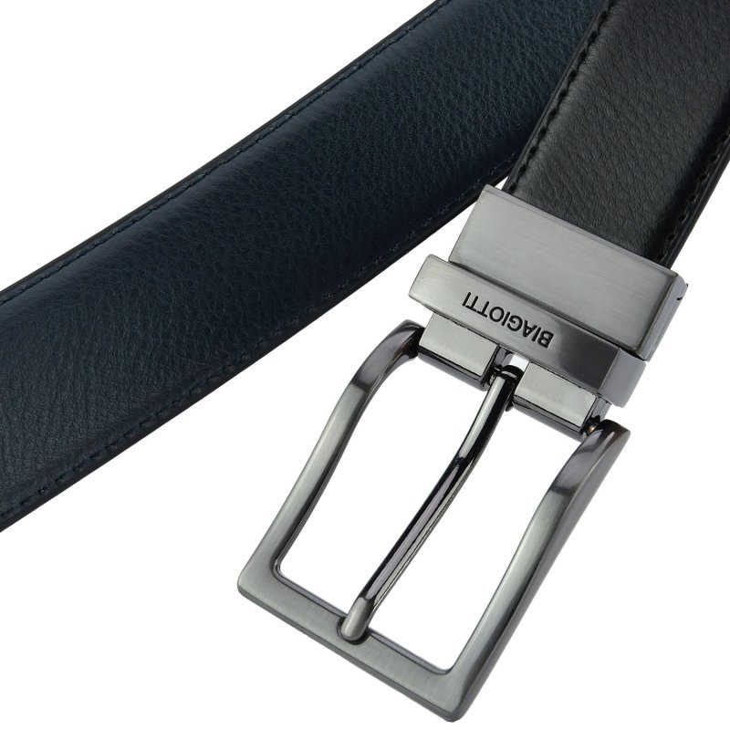 Laura Biagiotti Men's Reversible Belt In Genuine Leather, 3.5cm High, Adjustable and Shortenable — view 8