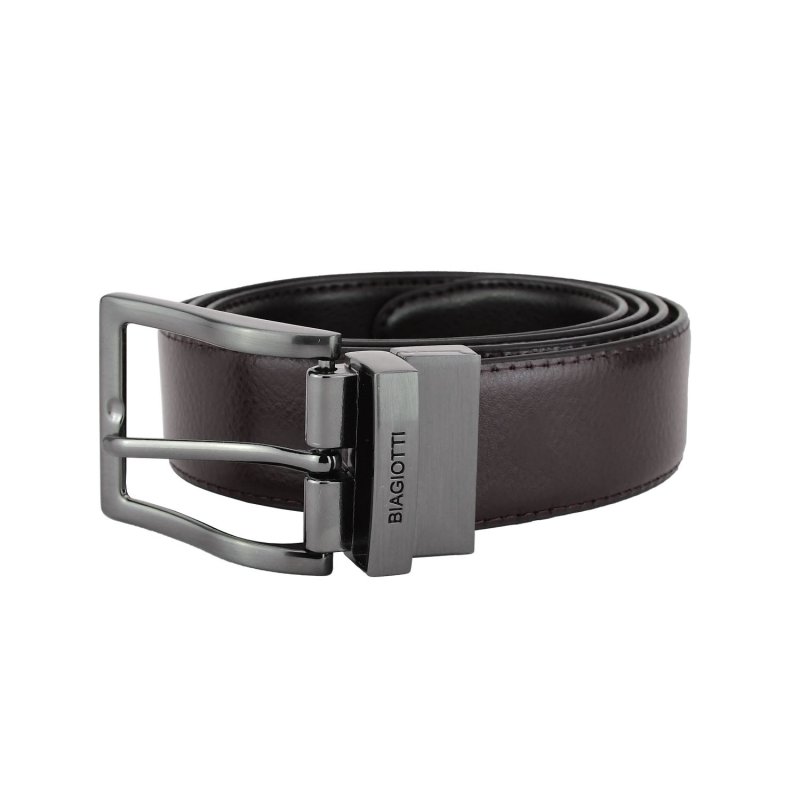 Ceinture Réversible Homme Laura Biagiotti en Cuir Véritable, 3,5 cm de haut, Réglable et Raccourcissable — vue 12