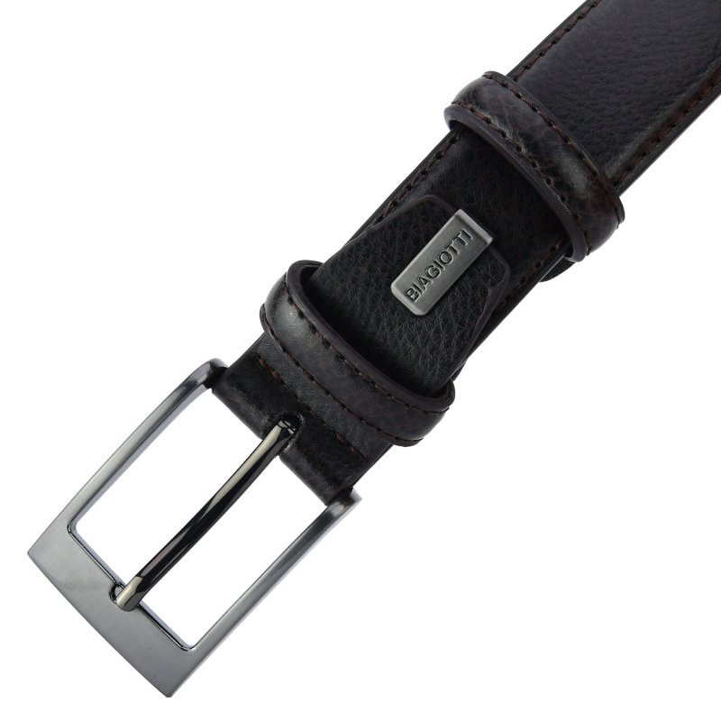 Cinturón de Hombre Laura Biagiotti de Piel Genuina, Hebilla Sin Níquel, Acortable, Alto 3 cm, con Caja — vista 13
