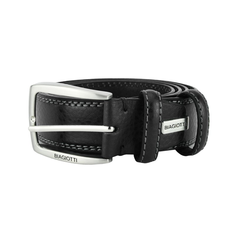 Laura Biagiotti Men's Belt In Genuine Leather, Nickel Free Shortenable Buckle, 3.5 cm High, With Box — front view