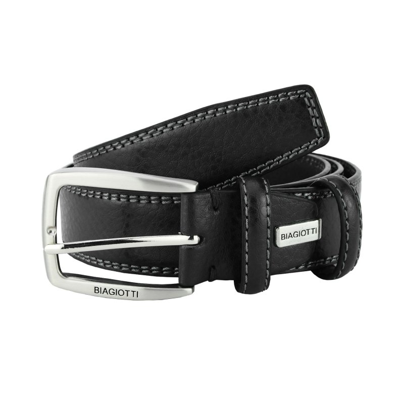 Ceinture Homme Laura Biagiotti en Cuir Véritable, Boucle Sans Nickel, Raccourcissable, Hauteur 3,5 cm, avec Boîte — intérieur