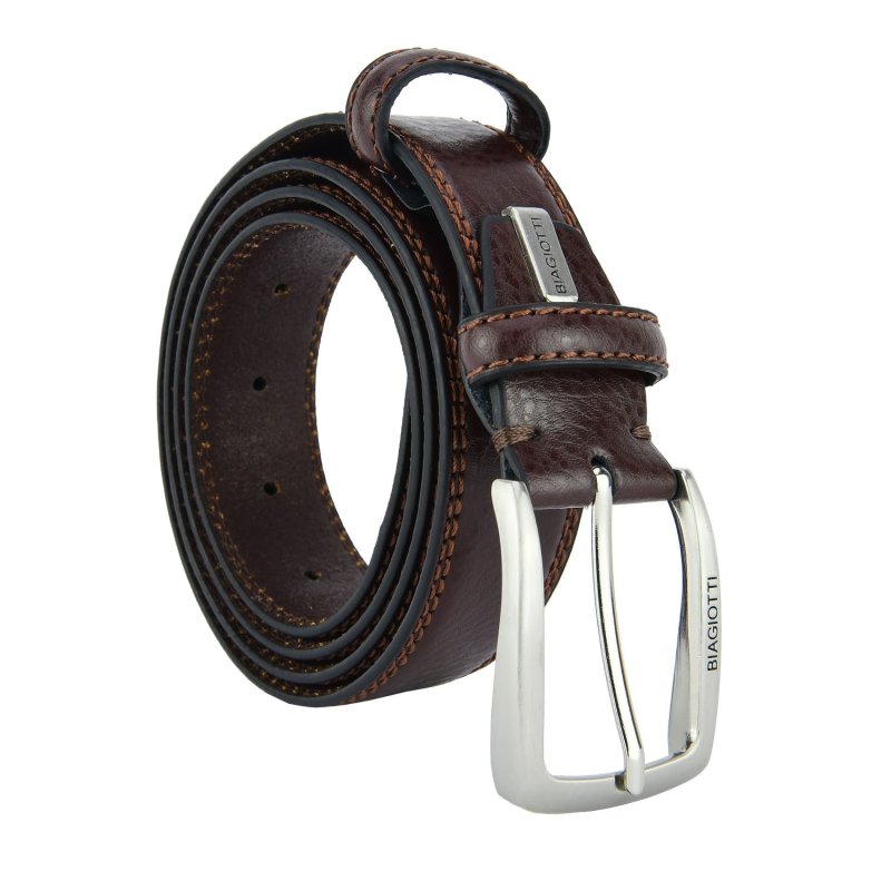 Laura Biagiotti Men's Belt In Genuine Leather, Nickel Free Shortenable Buckle, 3.5 cm High, With Box — view 17