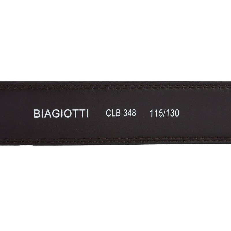 Ceinture Homme Laura Biagiotti en Cuir Véritable, Boucle Sans Nickel, avec Couture, Hauteur 3,5 cm, avec Boîte — détail logo