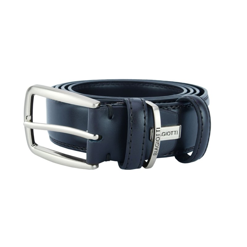 Ceinture Homme Laura Biagiotti en Cuir Véritable, Boucle Sans Nickel, avec Couture, Hauteur 3,5 cm, avec Boîte — vue 16
