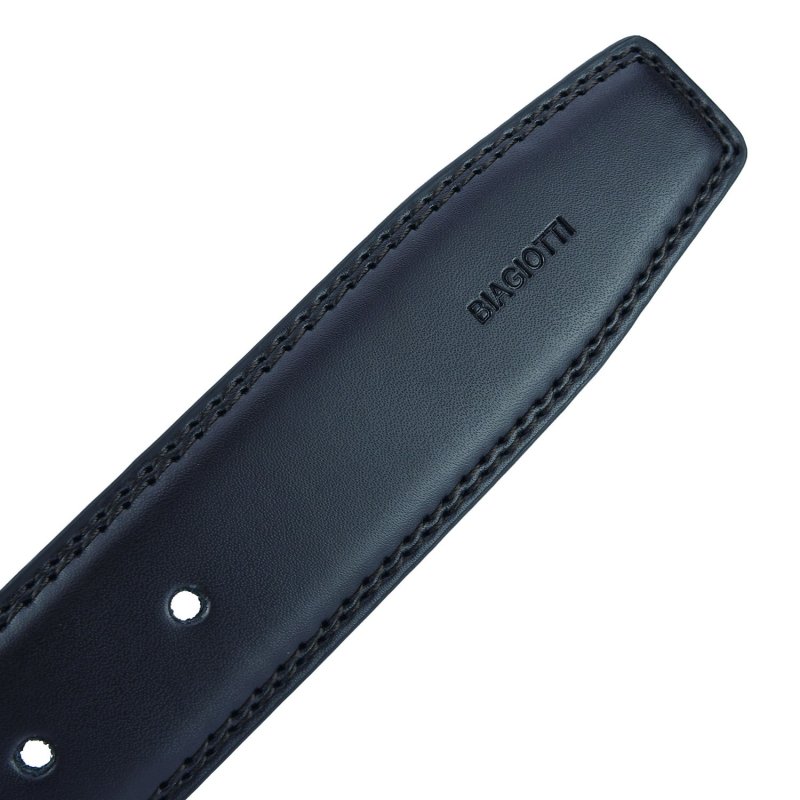 Laura Biagiotti Men's Belt in Genuine Leather, Nickel Free Buckle, With Stitching, 3.5 High With Box — view 13
