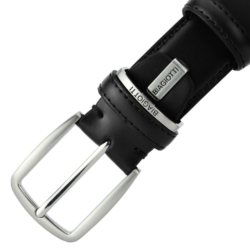 Ceinture Homme Laura Biagiotti en Cuir Véritable, Boucle Sans Nickel, avec Couture, Hauteur 3,5 cm, avec Boîte — vue 20