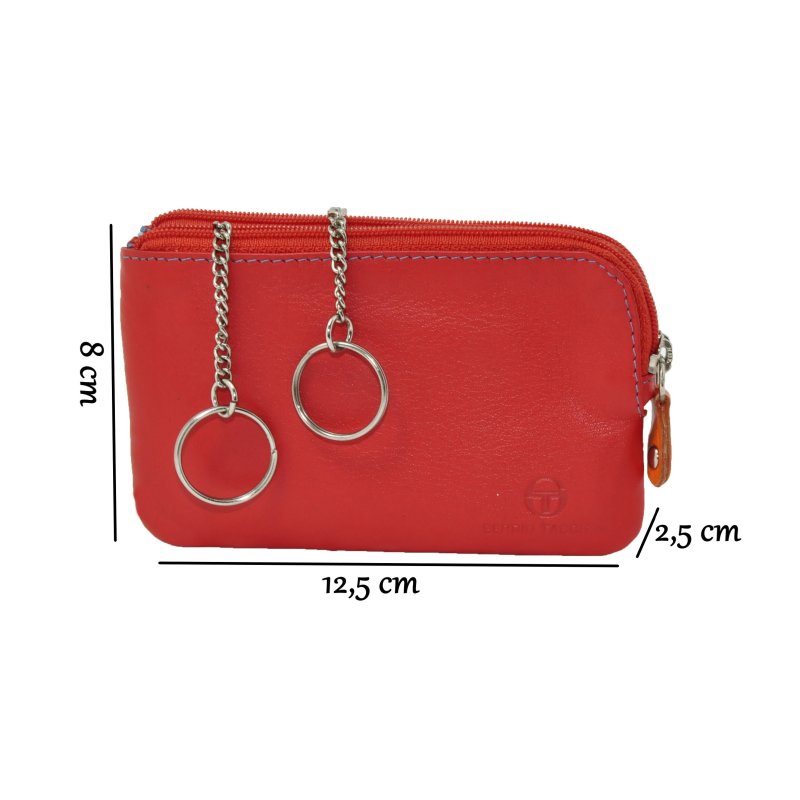 SERGIO TACCHINI Double Keyring In Genuine Leather With Zip, Unisex — view 11