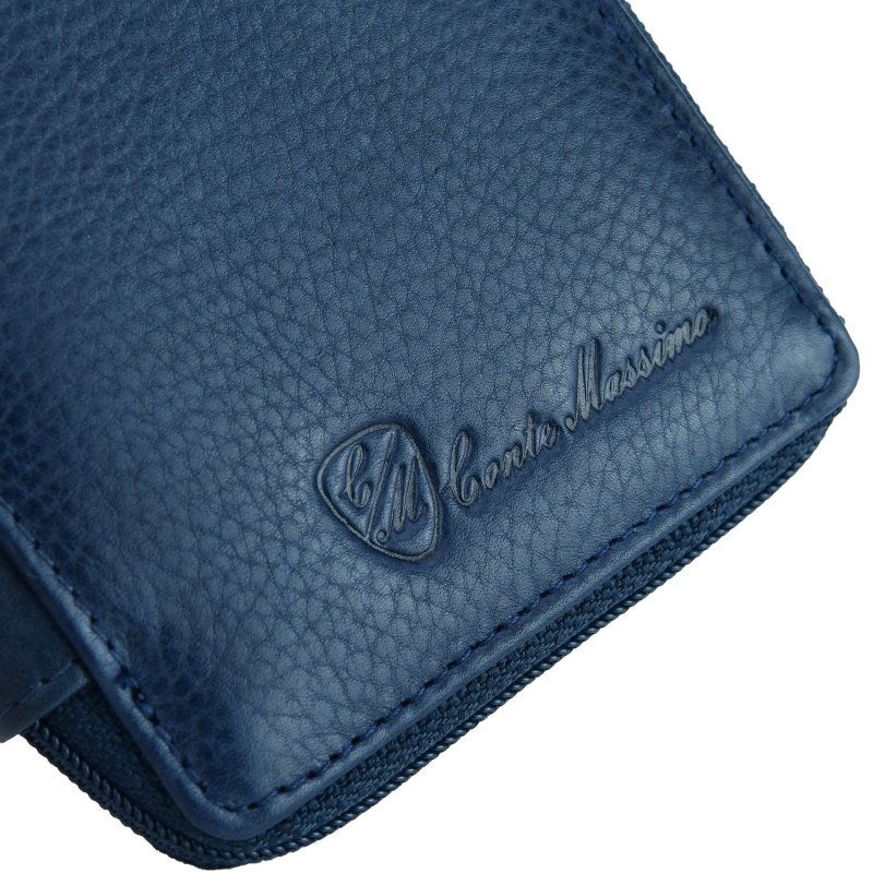 CONTE MASSIMO Étui à Clés Grand Format pour Homme et Femme, Cuir Véritable avec Fermeture Zippée, Avec Boîte C… — vue de face