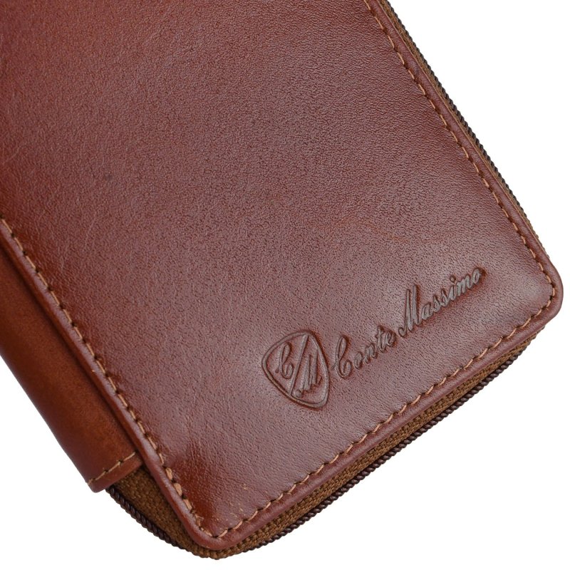 CONTE MASSIMO Étui à Clés Grand Format pour Homme et Femme, Cuir Véritable avec Fermeture Zippée, Avec Boîte Cadeau — vue 10