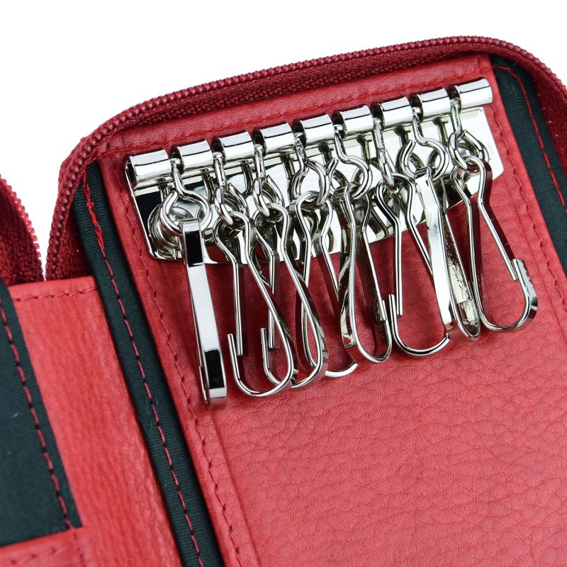 CONTE MASSIMO Großes Schlüsseletui für Damen und Herren, echtes Leder mit Reißverschluss, mit Geschenkbox — Ansicht 30