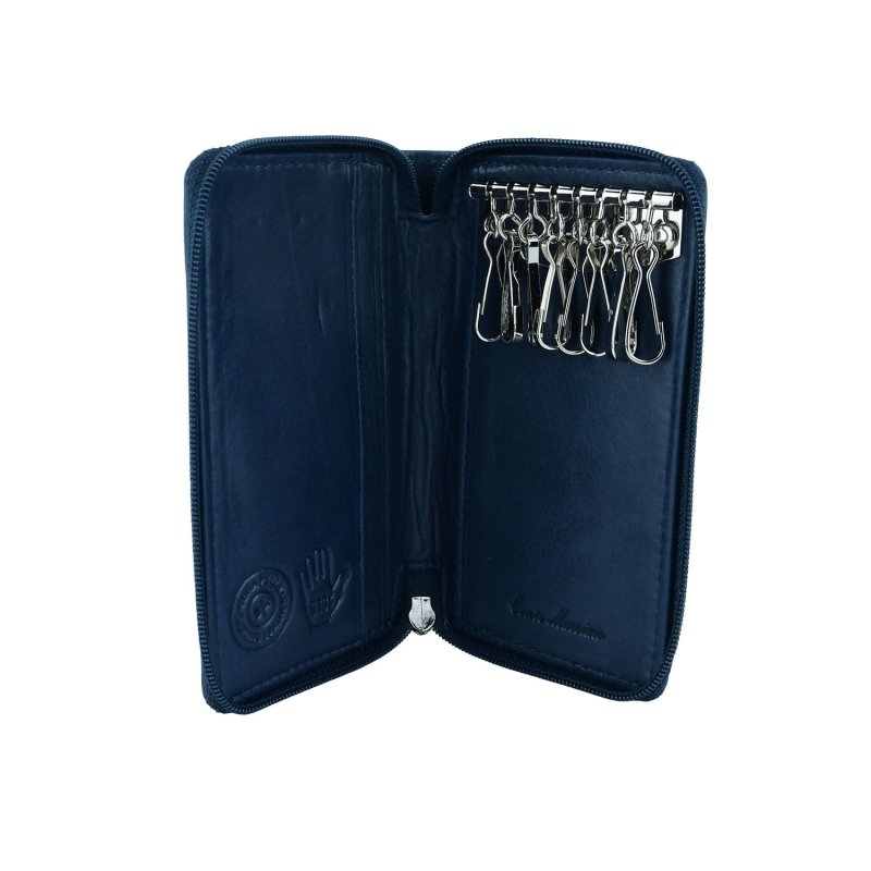 CONTE MASSIMO Étui à Clés Petit Format pour Homme et Femme, Cuir Véritable avec Fermeture Zippée, Avec Boîte Cadeau — vue 9