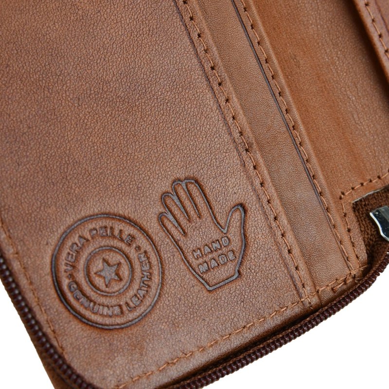 CONTE MASSIMO Étui à Clés Petit Format pour Homme et Femme, Cuir Véritable avec Fermeture Zippée, Avec Boîte Cadeau — vue 22