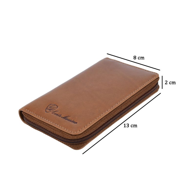 CONTE MASSIMO Étui à Clés Petit Format pour Homme et Femme, Cuir Véritable avec Fermeture Zippée, Avec Boîte Cadeau — vue 20