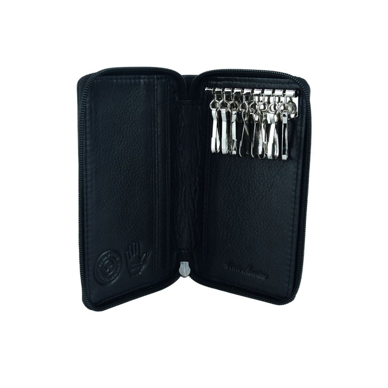 CONTE MASSIMO Étui à Clés Petit Format pour Homme et Femme, Cuir Véritable avec Fermeture Zippée, Avec Boîte Cadeau — vue 25