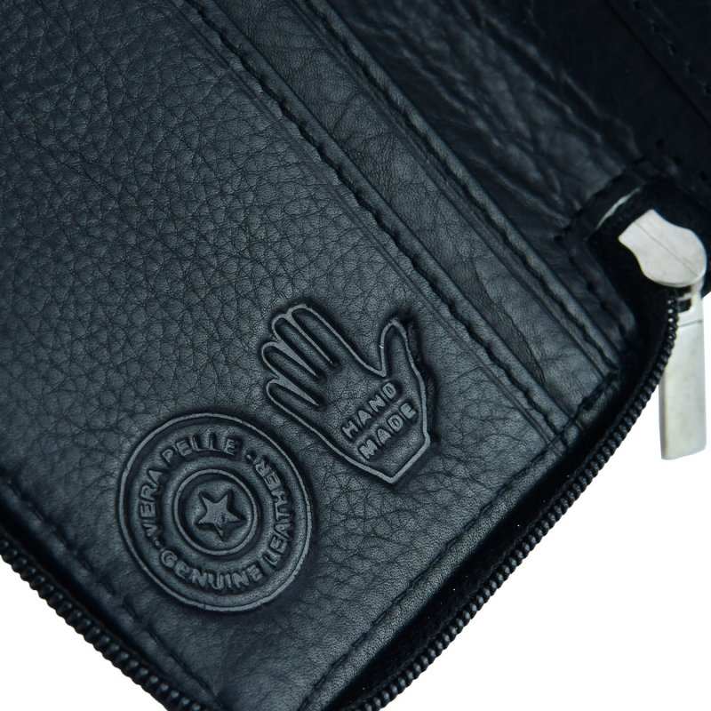 CONTE MASSIMO Étui à Clés Petit Format pour Homme et Femme, Cuir Véritable avec Fermeture Zippée, Avec Boîte Cadeau — vue 30