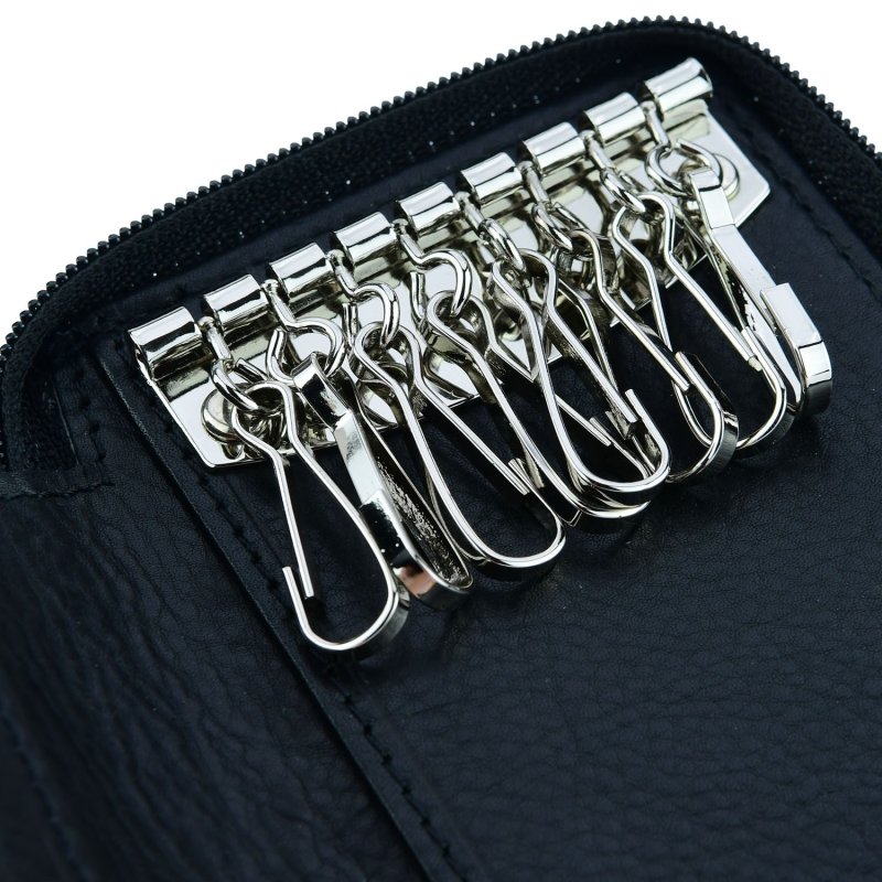 CONTE MASSIMO Kleines Schlüsseletui für Damen und Herren, echtes Leder mit Reißverschluss, mit Geschenkbox — Ansicht 26
