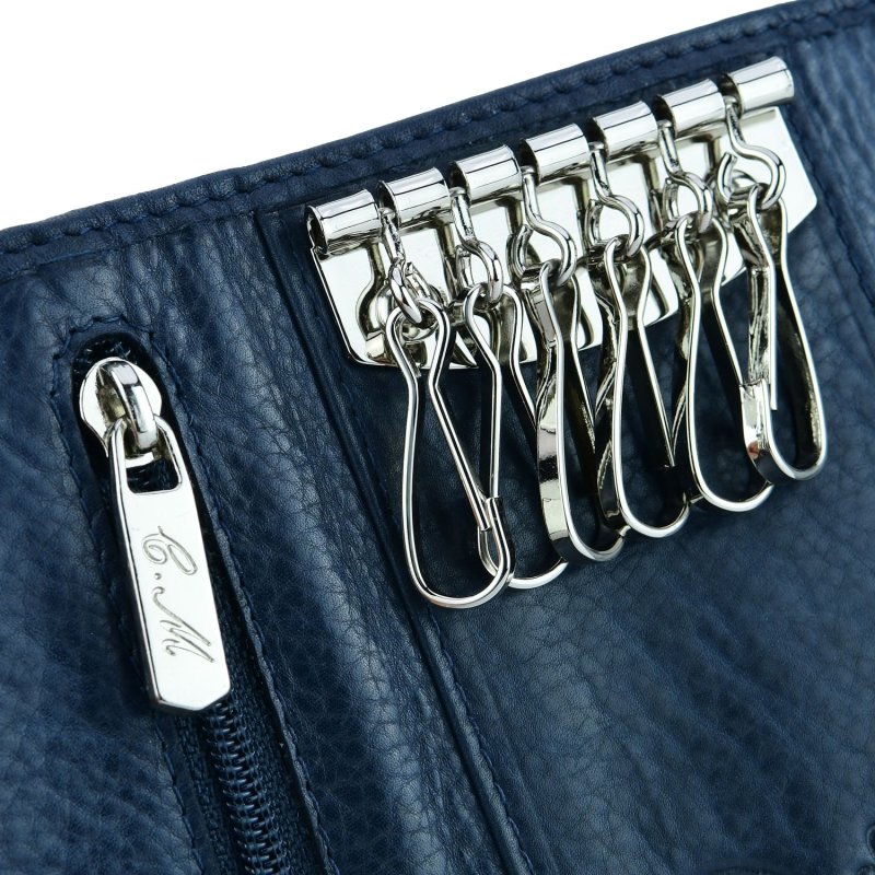 CONTE MASSIMO Schlüsseletui für Damen und Herren, echtes Leder, mit Tasche — Rückansicht