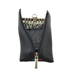 GreSel Genuine Leather Keyring With Central Zip, Made In Italy, For Men and Women 2