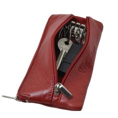 CONTE MASSIMO Llavero para Hombre y Mujer en Piel Auténtica con Cremallera, Caja de Regalo