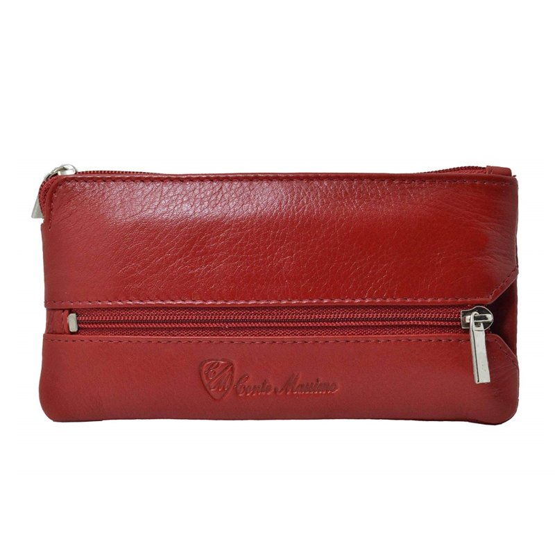CONTE MASSIMO Keyring For Men and Women in Genuine Leather With Zip, Gift Box — detail