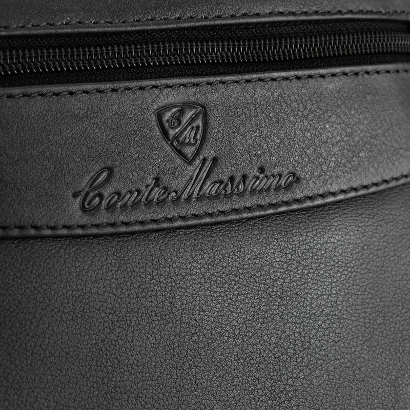 Conte Massimo Herren-Umhängetasche aus Echtem Leder mit Verstellbarem Schulterriemen, Klein — Ansicht 12