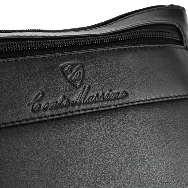 Conte Massimo Men's Genuine Leather Crossbody Bag with Adjustable Strap, Large 410 — view 10